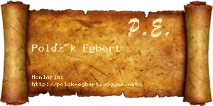 Polák Egbert névjegykártya